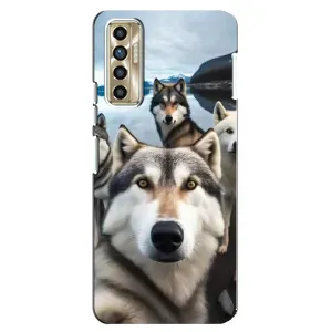 Чохол з Хаскі TECNO Camon 17P (CG7n) - (AlphaPrint) (Селфі Хаскі)