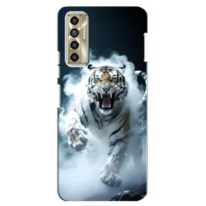 Чохол з картинкою 'Хижаки' для TECNO Camon 17P (CG7n) (Білий тигр у диму)