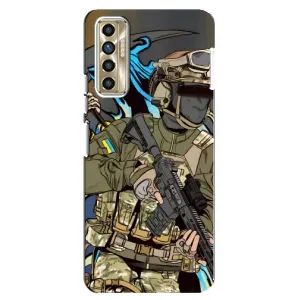 Чехлы с картинкой ЗСУ для TECNO Camon 17P (CG7n) (AlphaPrint) (Воїн ЗСУ)