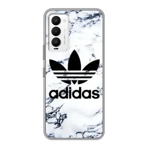 Чехлы Адидас для Tecno Camon 18 / Camon 18P (AlphaPrint) (Адидас на мраморе)