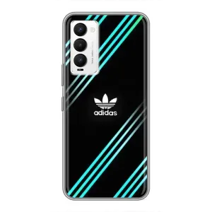 Чехлы Адидас для Tecno Camon 18 / Camon 18P (AlphaPrint) (Адидас с полосами)