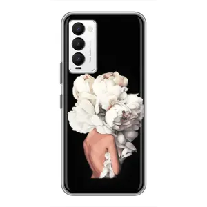 Чехлы (ART) Цветы на Tecno Camon 18 / Camon 18P (VPrint) (Білі квіти)