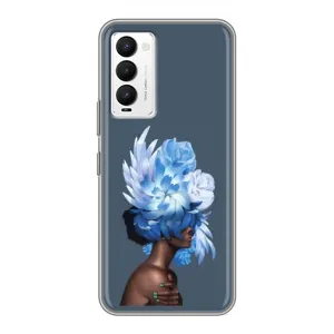 Чехлы (ART) Цветы на Tecno Camon 18 / Camon 18P (VPrint) (Квіти на голові)