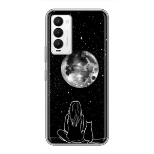 Чохол з малюнком кіт на Tecno Camon 18 / Camon 18P (Дівчина з котом)