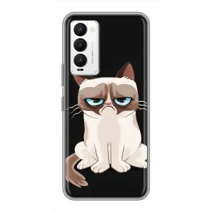 Чохол з принтом для Tecno Camon 18 / Camon 18P (AlphaPrint) Модні коти (Сумний кіт)