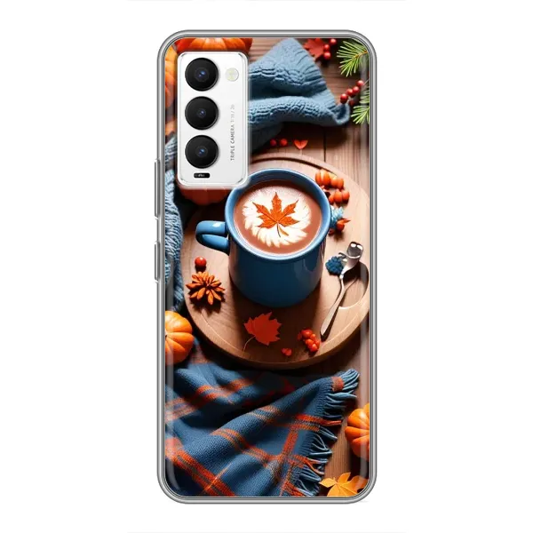 Чохол з принтом «Кава і гарбузики» для TECNO Camon 18 / Camon 18P Чохол з принтом «Кава і гарбузики» для TECNO Camon 18 / Camon 18P