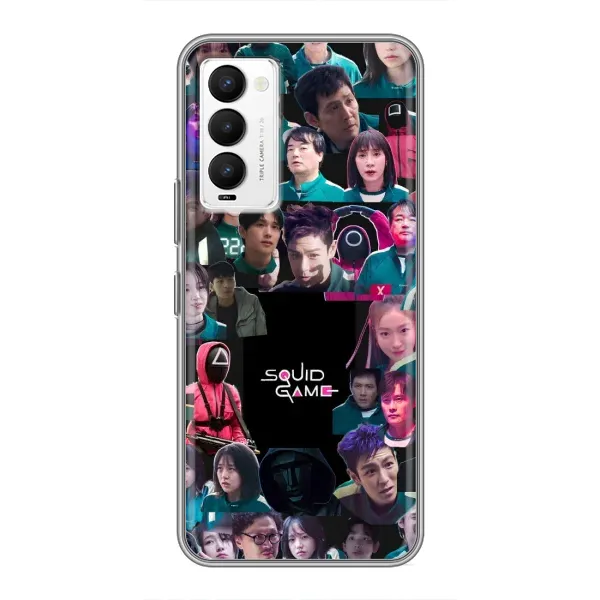 Чехол с принтом «Коллаж Игра кальмара» для TECNO Camon 18 / Camon 18P