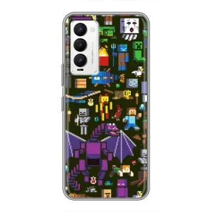 Чохол Майнкрафт на Tecno Camon 18 / Camon 18P (AlphaPrint) Minecraft (Колаж Майнкрафт)