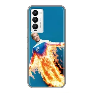 Чохол з принтом Фантастична четвірка для Tecno Camon 18 / Camon 18P (Людина-факел у вогні)