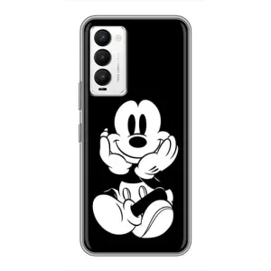 Міккі Маус чохол для Tecno Camon 18 / Camon 18P (AlphaPrint - Мультяшні) (Маус на чорному)