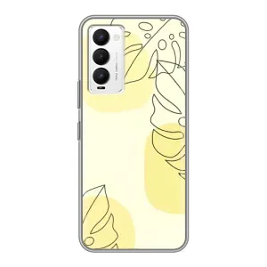 Силиконовый чехол с принтом в цветах на Tecno Camon 18 / Camon 18P (Желтая монстера арт)