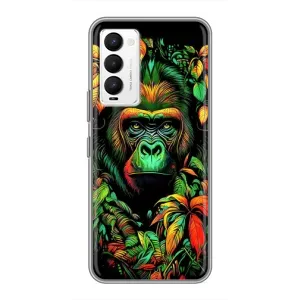 Чохол з Мавпами Tecno Camon 18 / Camon 18P - (AlphaPrint) (Мавпа в квітах)