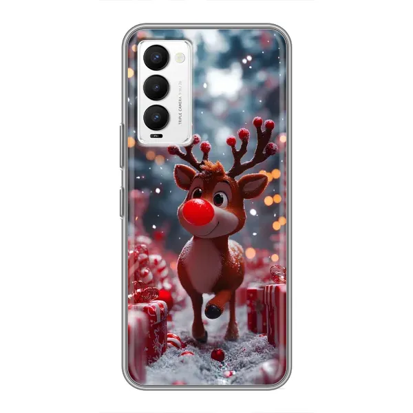 Чехол с принтом «Олень среди подарков» для TECNO Camon 18 / Camon 18P Чехол с принтом «Олень среди подарков» для TECNO Camon 18 / Camon 18P