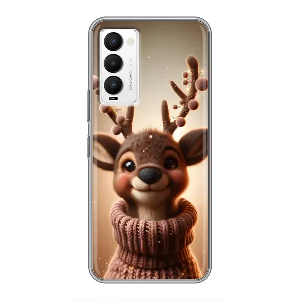 Чехол с принтом «Олень в свитере» для TECNO Camon 18 / Camon 18P Чехол с принтом «Олень в свитере» для TECNO Camon 18 / Camon 18P