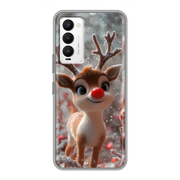 Чехол с принтом «Олень с носом» для TECNO Camon 18 / Camon 18P Чехол с принтом «Олень с носом» для TECNO Camon 18 / Camon 18P