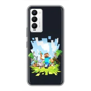Чохол Майнкрафт на Tecno Camon 18 / Camon 18P (AlphaPrint) Minecraft (персонажі Minecraft)
