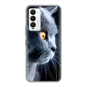 Чохли з Котиками для Tecno Camon 18 / Camon 18P (VPrint) (Сірий Кіт)
