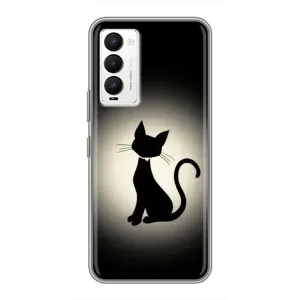 Чохол з принтом для Tecno Camon 18 / Camon 18P (AlphaPrint) Модні коти (Силует котика)