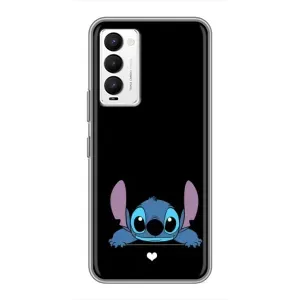Чохол з принтом Стіч на TECNO Camon 18 / Camon 18P (Стіч на чорному)
