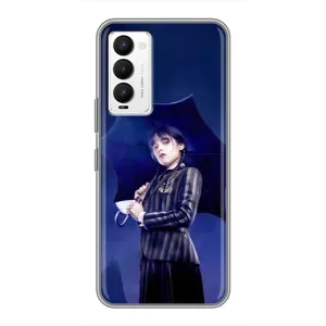 Чохли Венсдей на Tecno Camon 18 / Camon 18P Уенсдей (AlphaPrint) (Венздей з парасолькою)