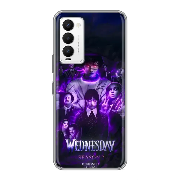 Чехол с принтом «Фиолетовая магия Уэнздей» для TECNO Camon 18 / Camon 18P
