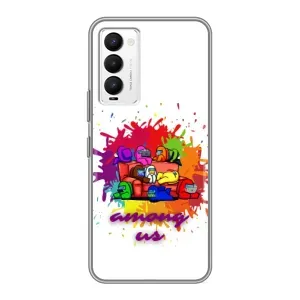 Чохли Амонг Ас для Tecno Camon 18 / Camon 18P (AlphaPrint) (Яскравий АмонгАс)