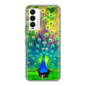 Чохол з пташками на Tecno Camon 18 / Camon 18P (VPrint) (Яскравий Павлин)