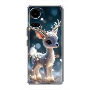 Яркий чехол для TECNO Camon 19 (CI6n) / 19 Pro (CI8n) с Зимними Оленятами (Блестящий олененок)