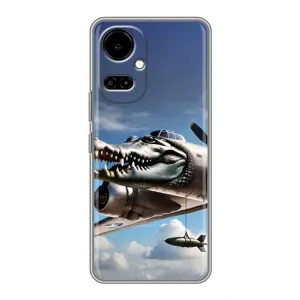 Чехол с мемом Тралалело тралала на TECNO Camon 19 (CI6n) / 19 Pro (CI8n) (Бомбардиро крокодило)
