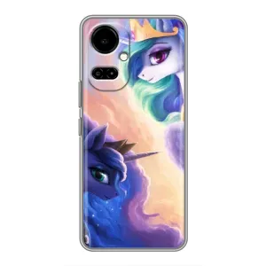 Чехол для ТЕКНО Камон 19 (СИ6н) / 19 Про (СИ8н) - (Единорожки - Новинки) (AlphaPrint) (Единорожки)