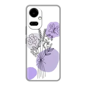 Силконовий чохол з принтом в квітах на TECNO Camon 19 (CI6n) / 19 Pro (CI8n) (Букет фіолетова абстракція)