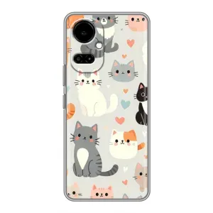 Чехол с рисунком кот на TECNO Camon 19 (CI6n) / 19 Pro (CI8n) (Коллаж котов)