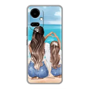 Чехол с печатью для TECNO Camon 19 (CI6n) / 19 Pro (CI8n) - (Мама с ребенком) (AlphaPrint) (Мама с доченькой)