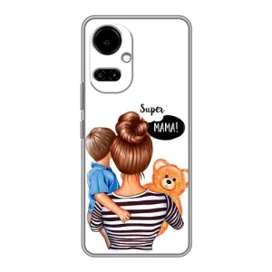 Чехол с печатью для TECNO Camon 19 (CI6n) / 19 Pro (CI8n) - (Мама с ребенком) (AlphaPrint) (Мама с сыном)