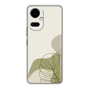 Силконовий чохол з принтом в квітах на TECNO Camon 19 (CI6n) / 19 Pro (CI8n) (Зелена монстера дизайн)