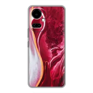 Чохол для ТЕКНО Камон 19 (CI6n) / 19 Про (CI8n) - з принтом (Дизайнерські) (AlphaPrint) (Мрамор червоний)