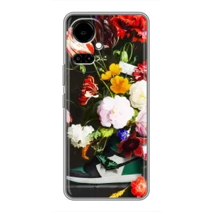Бренднові Чохли для TECNO Camon 19 (CI6n) / 19 Pro (CI8n) - (PREMIUMPrint) (Nike цветы)