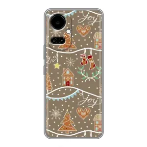 Новорічні, Святкові Чохли для TECNO Camon 19 (CI6n) / 19 Pro (CI8n) - 2024 год (Новорічні пряники)