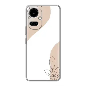 Силконовий чохол з принтом в квітах на TECNO Camon 19 (CI6n) / 19 Pro (CI8n) (Нюдова гілочка абстракція)