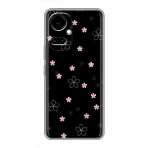 Чохол з розовим принтом для TECNO Camon 19 (CI6n) / 19 Pro (CI8n) (Рожеві квіти на чорному)