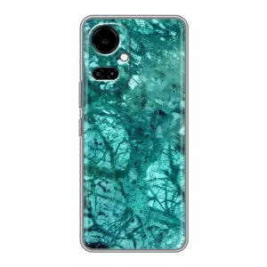 Мраморный чехол на TECNO Camon 19 (CI6n) / 19 Pro (CI8n) (VPrint) (Зеленый мрамор)