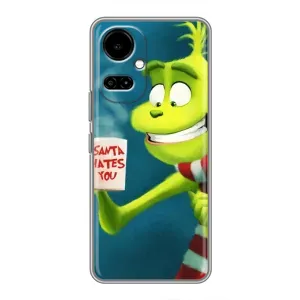 Рождественские Чехлы для TECNO Camon 19 (CI6n) / 19 Pro (CI8n) (VPrint) (Зеленый Гринч)