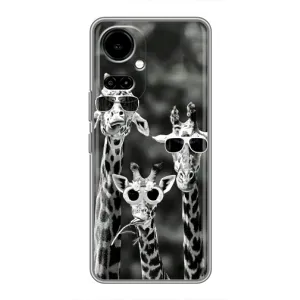 Силіконовий чохол з КАРТИНКАМИ літо для TECNO Camon 19 (CI6n) / 19 Pro (CI8n) (AlphaPrint) (Жирафи в окулярах)