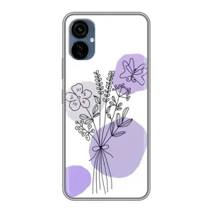 Силиконовый чехол с принтом в цветах на TECNO Camon 19 Neo (Букет фиолетовая абстракция)