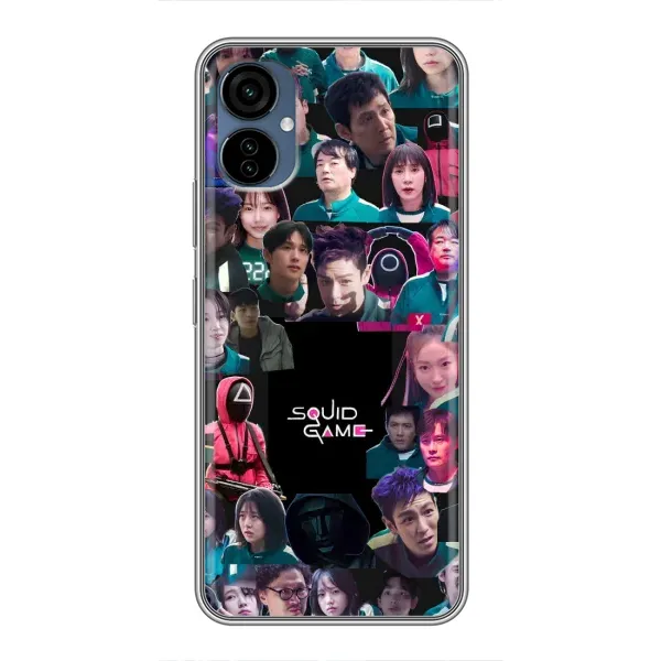 Чехол с принтом «Коллаж Игра кальмара» для TECNO Camon 19 Neo Чехол с принтом «Коллаж Игра кальмара» для TECNO Camon 19 Neo