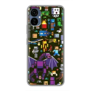 Чехол Майнкрафт на TECNO Camon 19 Neo (AlphaPrint) Minecraft (Коллаж Майнкрафт)