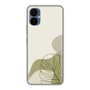 Силиконовый чехол с принтом в цветах на TECNO Camon 19 Neo (Зеленая монстера дизайн)