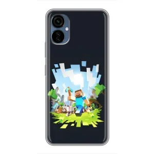 Чехол Майнкрафт на TECNO Camon 19 Neo (AlphaPrint) Minecraft (персонажи Minecraft)