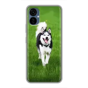 Чохол з Хаскі TECNO Camon 19 Neo - (AlphaPrint) (Радісний Хаскі)