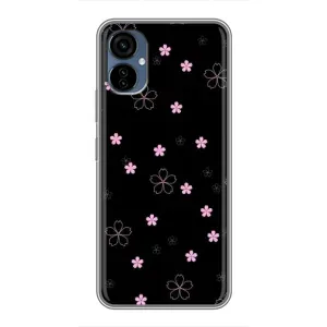 Чохол з розовим принтом для TECNO Camon 19 Neo (Рожеві квіти на чорному)